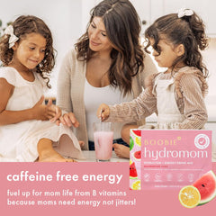 Boobie Hydromom ingredients label highlights vegan, gluten-free nutrition