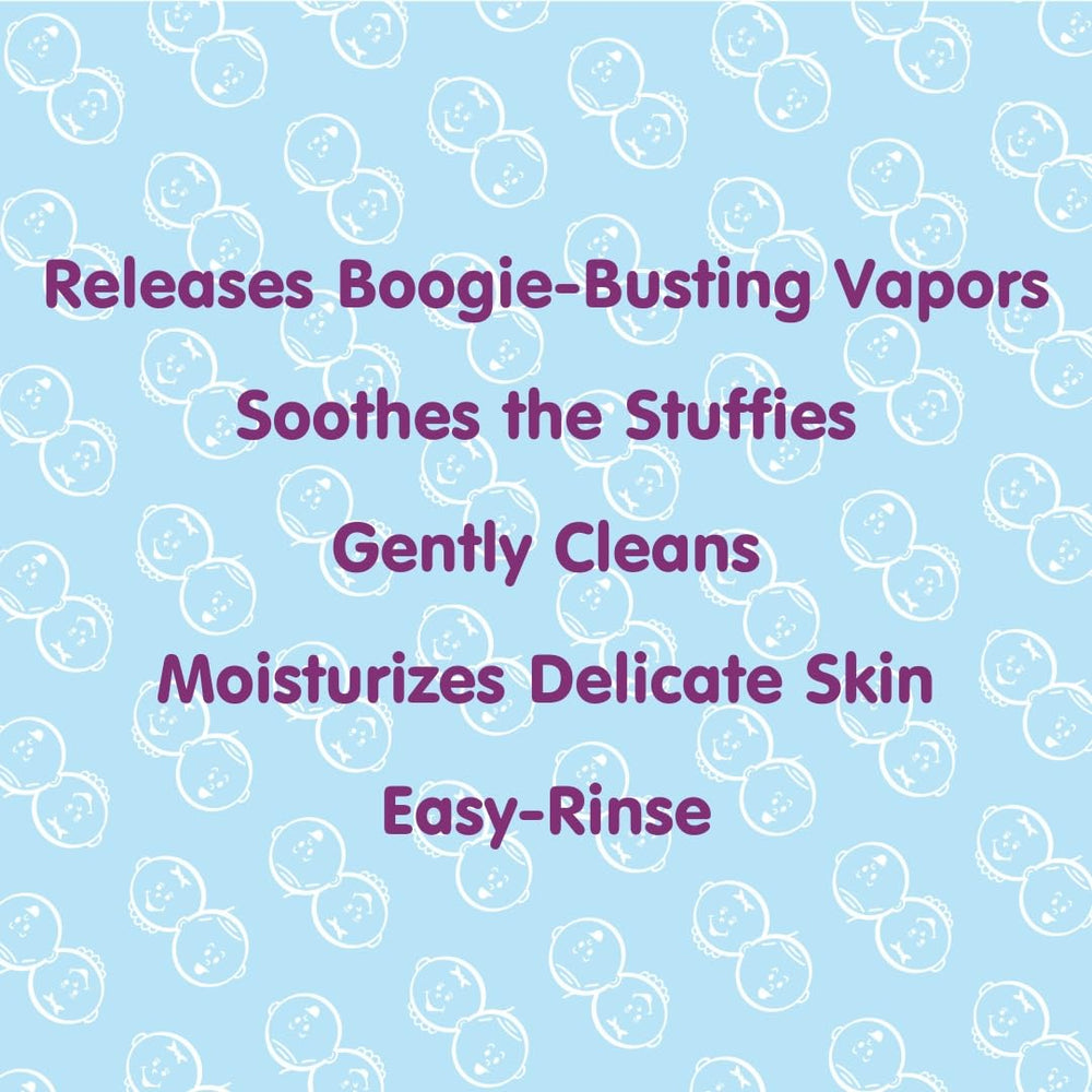 Boogie Kids Botanical Bubble Bath label close-up showing essential oils and safe formula