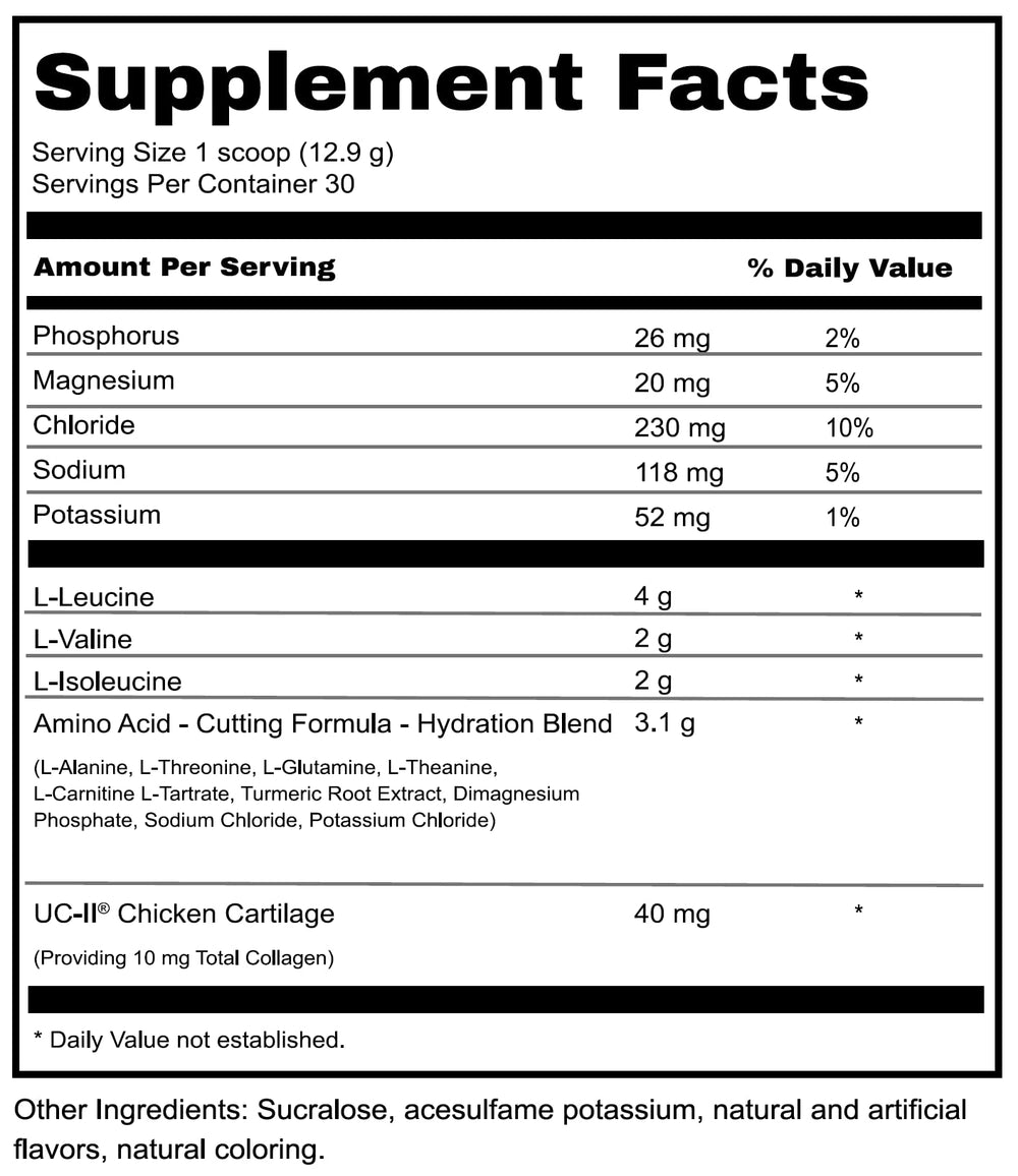 BOOST-IT NUTRITION Durasport 11g amino complex label close-up highlighting formula potency.