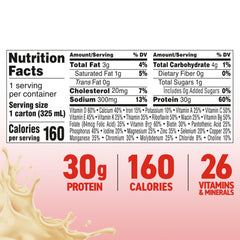 BOOST MAX vanilla shake being poured into glass; ready-to-drink convenience for active days.
