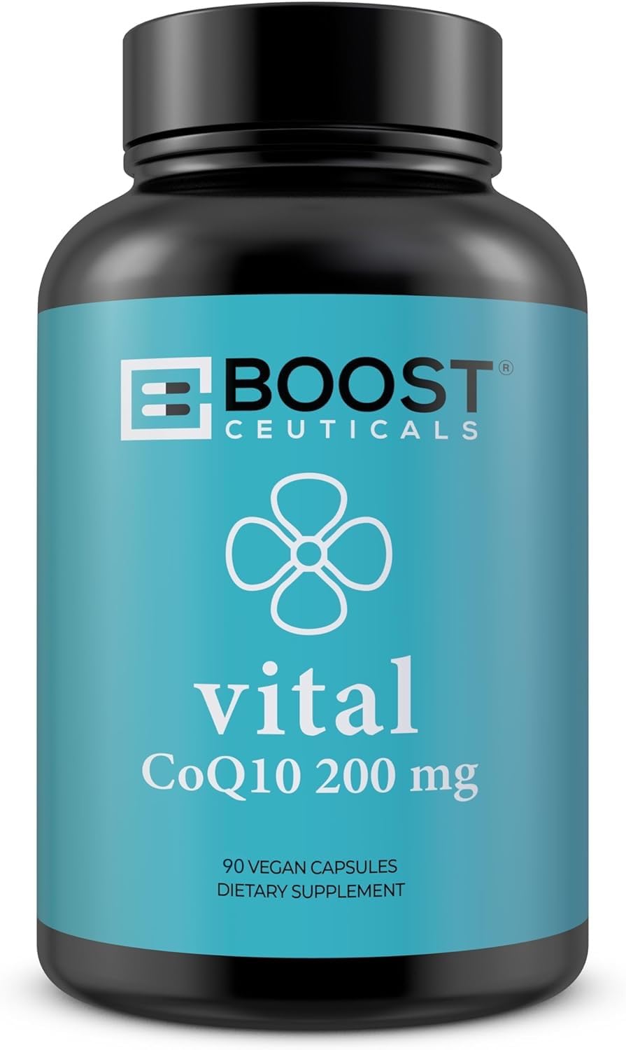 BoostCeuticals CoQ10 bottle closeup for daily energy support