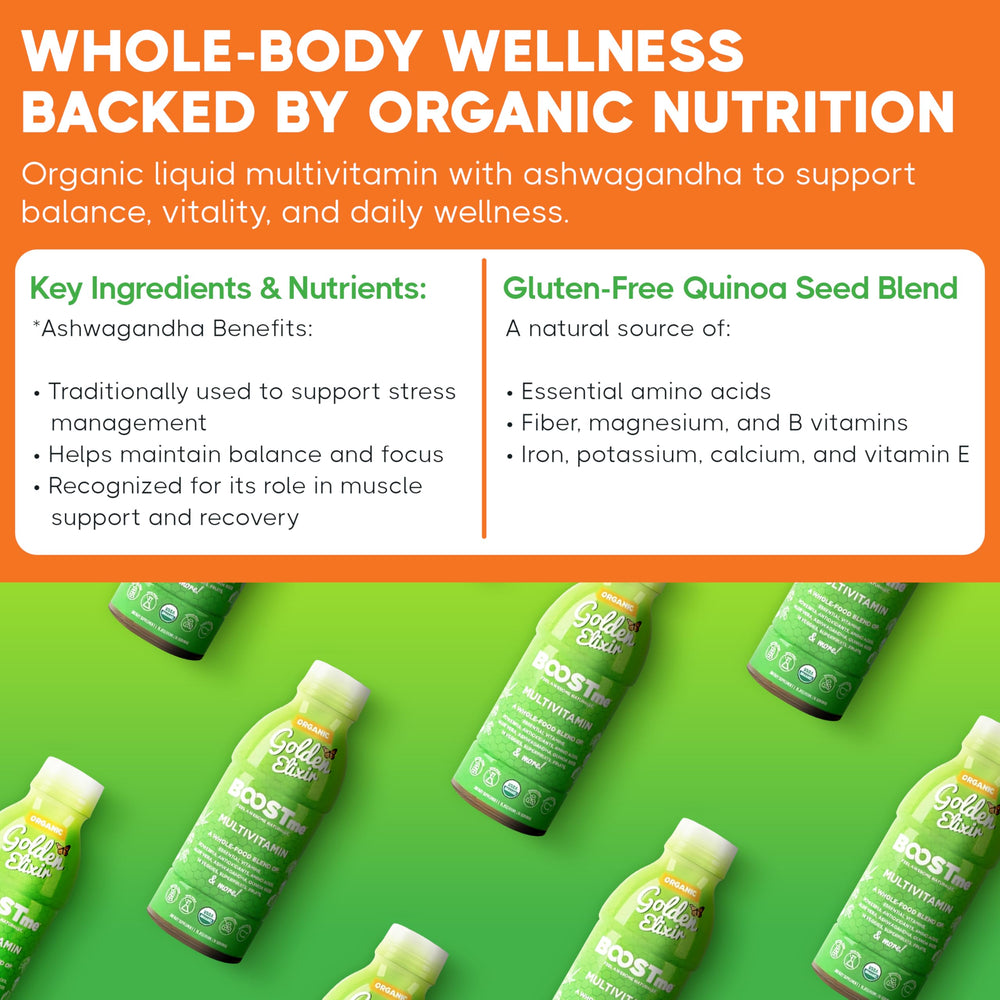 BoostMe Golden Elixir citrus splash hints at refreshing daily supplement routine