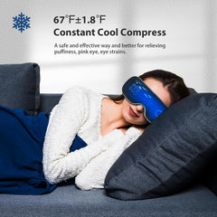 BOQUBOO Eye Massager uses air compression across temples for relaxation.