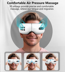 BOQUBOO eye massager demonstrating forehead percussion for targeted relaxation.
