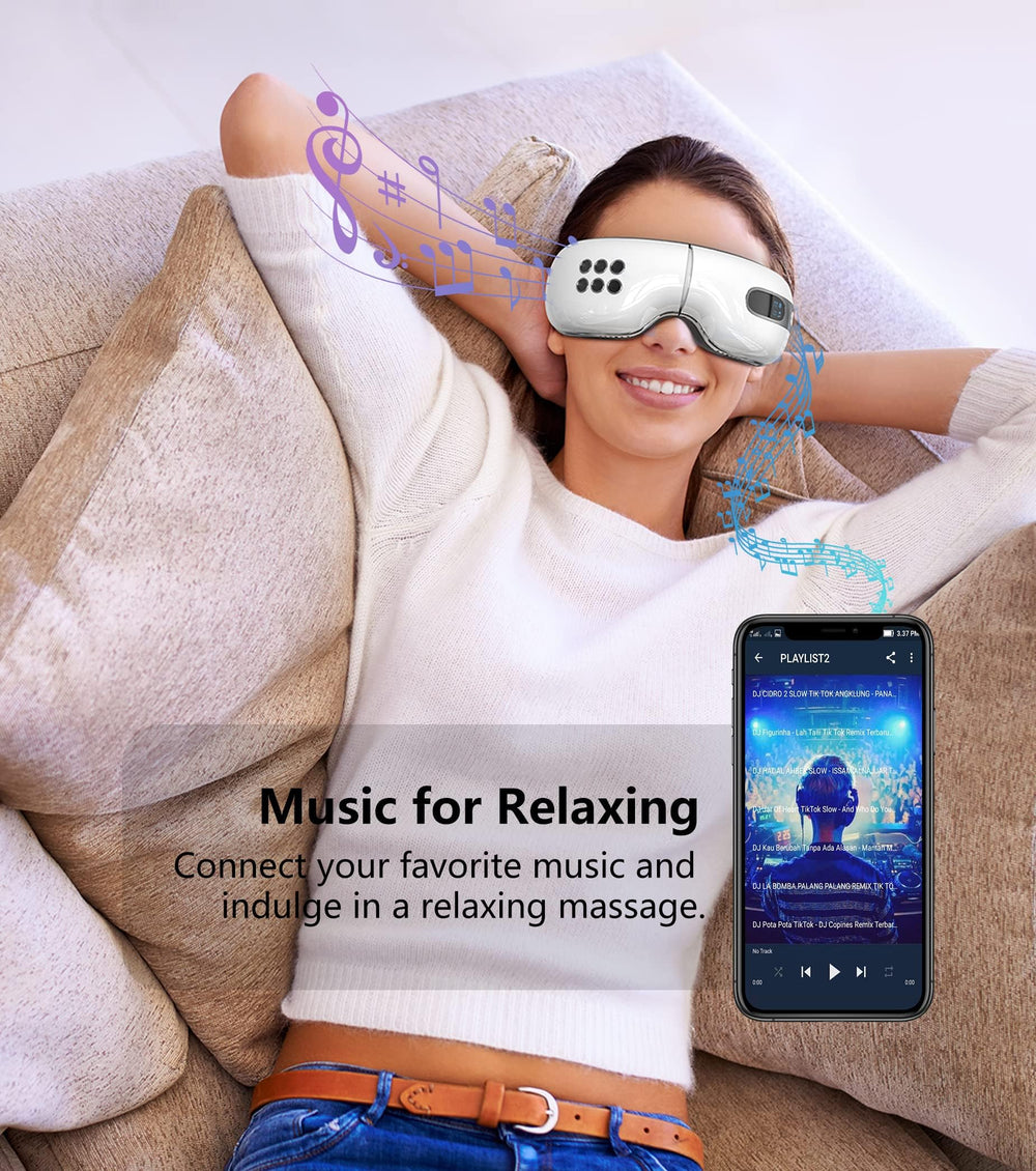 BOQUBOO eye massager with travel-friendly storage bag for on-the-go use.