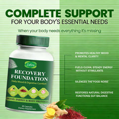 Boreome Zafira Recovery ingredients panel featuring zinc, magnesium, and B vitamins for resilience