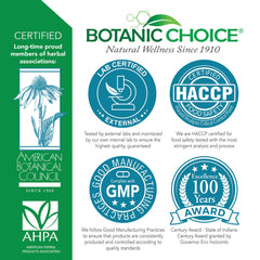 Botanic Choice Prostate 9 Complex bottle pour demonstrates easy dosing.