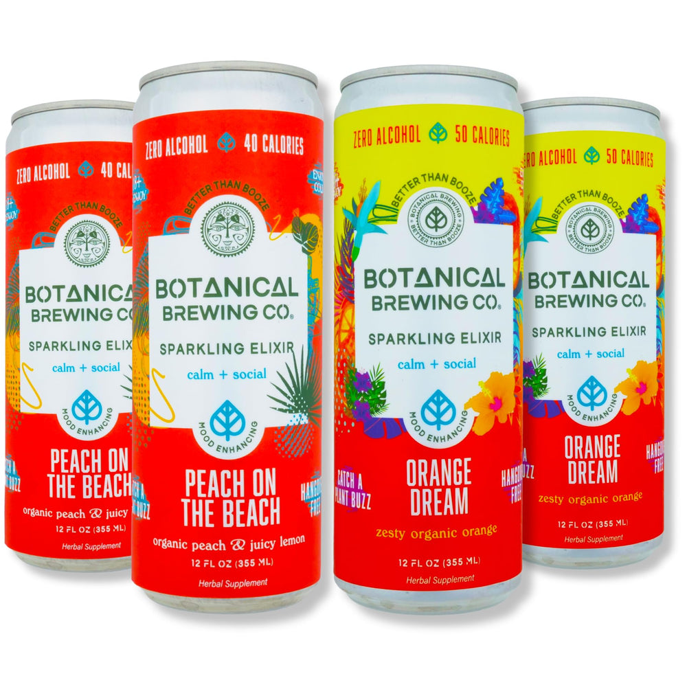 Botanical Brewing Peach on the Beach can highlighting tropical flavor for a refreshing unwind.
