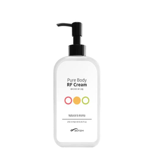 BOTEM Pure Body RF cream in a pump bottle for easy at-home sessions.