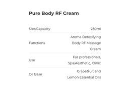 BOTEM Pure Body RF cream offers a smooth glide for RF devices and hands.