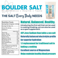 Boulder Salt in a glass of water for easy hydration.