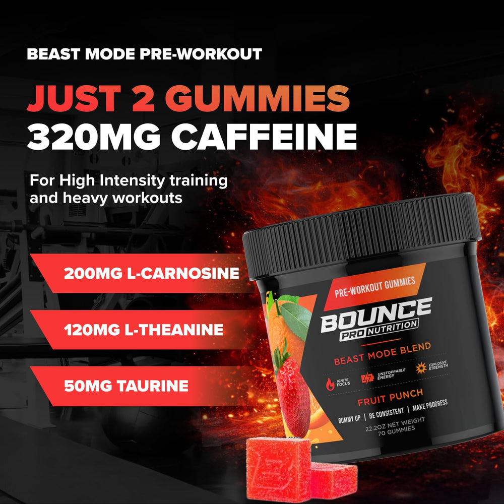 Bounce Pro Pre Beast Mode fruit punch flavor packaging swatch