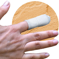 BounceBack MediMitt shown on a finger for comfortable, non-adhesive protection.