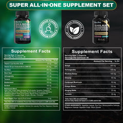 Boysea Shilajit capsules close-up highlighting a potent 8-in-1 blend for daily vitality.