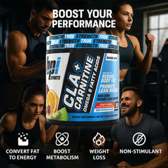 Close up of BPI Sports CLA+Carnitine label highlighting CLA and L-Carnitine