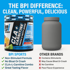 Scoop and container of CLA+Carnitine for easy daily dosing