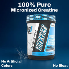 BPI Sports Micronized Creatine scoop showing a convenient daily serving.