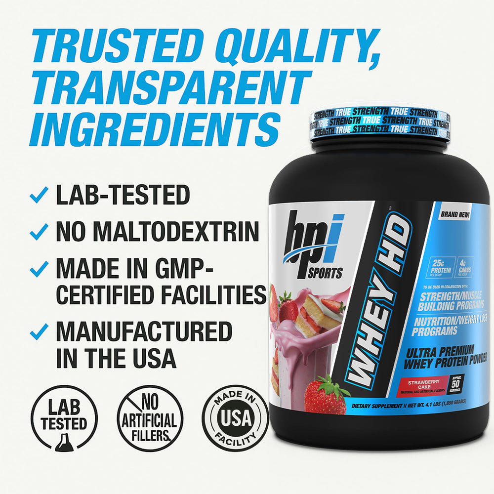 Milk being added to a BPI Whey HD shake in a shaker