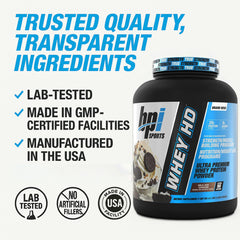 BPI Sports Whey HD mix with water for fast blend
