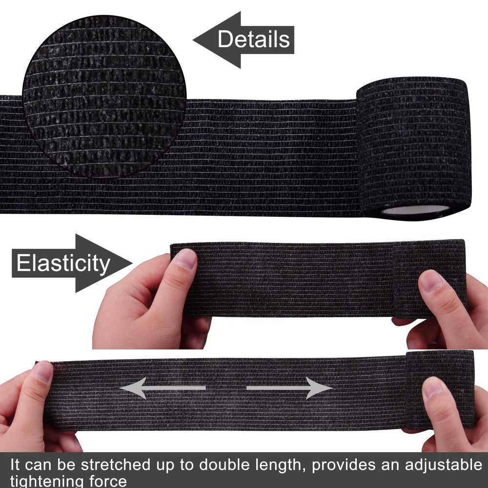 Wrist and knee support during light workouts with breathable wrap.