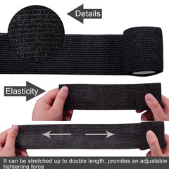 Wrist and knee support during light workouts with breathable wrap.