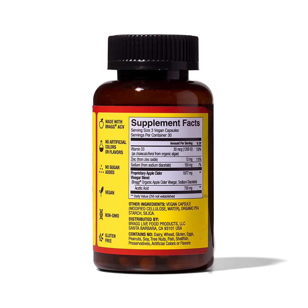 Bragg ACV Capsules three-pack packaging on display