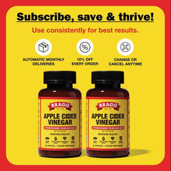 Bragg ACV capsules with vitamin D and zinc information on packaging.