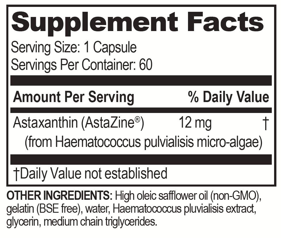 Brain Bean astaxanthin softgels close-up in bottle, highlighting golden oil for eye health.