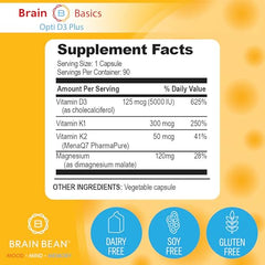 Brain Bean Opti D3 Plus dosage details for daily intake