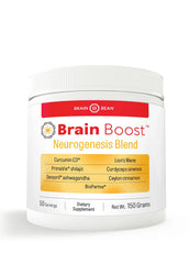 Brain Bean Brain-Boost bottle shown for daily coffee use to support focus.