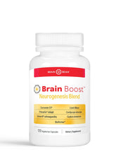 Brain Bean Brain Boost capsules bottle showing daily focus support.