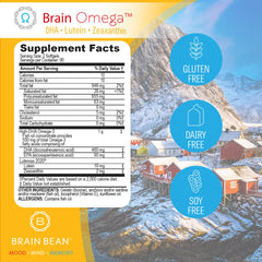 Brain Bean Lutein Zeaxanthin softgel captures eye-friendly antioxidants for visual comfort.