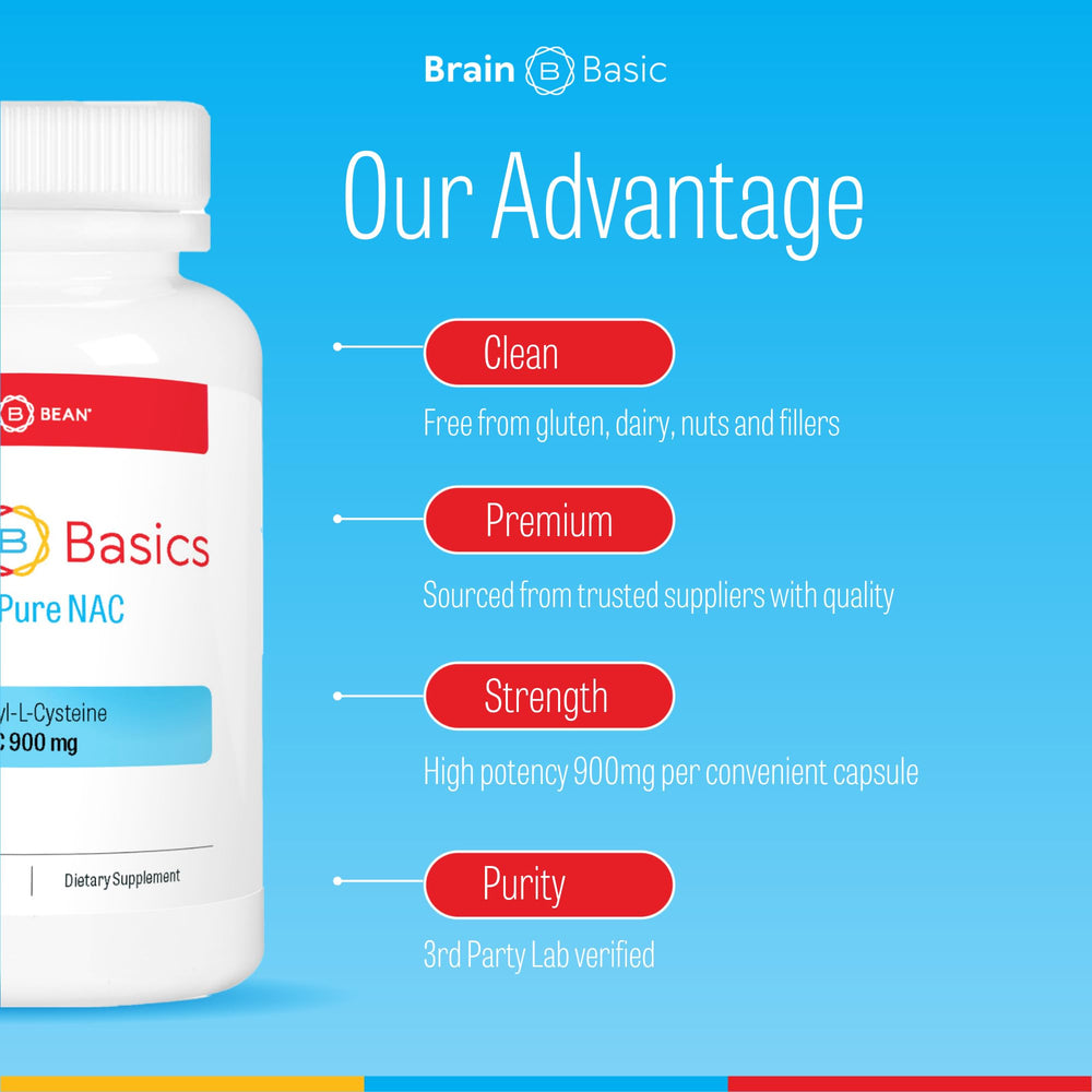 Brain Bean Ultra NAC certifications badge with quality standards