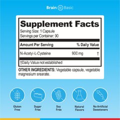 Brain Bean Ultra NAC serving 90 days visual on bottle
