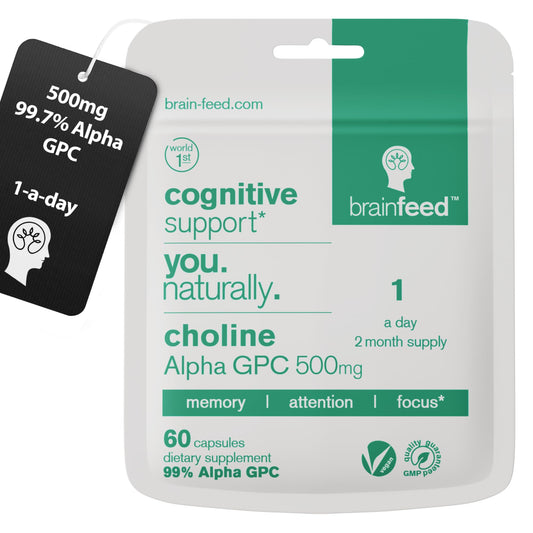 Brain Feed Acetylcholine supplement capsule front view for daily focus.