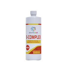 BrainChild Nutritionals B-Complex Liquid bottle pour for steady energy support.