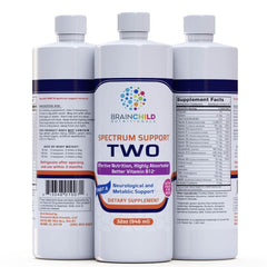 BrainChild Spectrum Support II P5P bottle provides daily nutritional support for the autism spectrum.