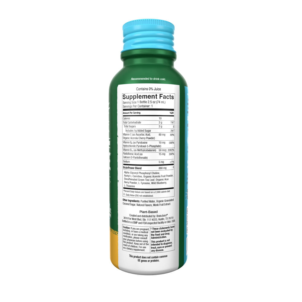 BrainJuice recyclable aluminum packaging signaling sustainable design.