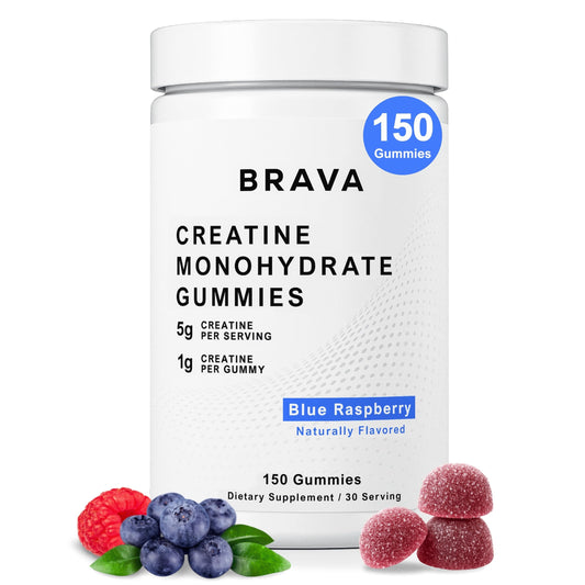 BRAVA NUTRITION Brava Creatine Gummies bottle for easy daily use.