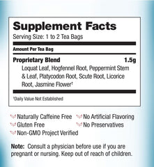 Bravo Tea Bye Cough packaging box displaying premium herbal blend