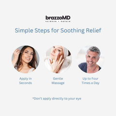 brazmedics brazzoMD Stye Relief packaging shows a compact, travel-friendly 1 oz size.