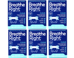 Breathe Right nasal strip clear large pack6, front view for easier breathing.
