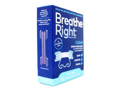 Breathe Right nasal strip clear large pack6 model on skin for sensitive-skin use.