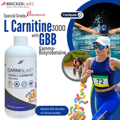 Bricker Labs Carniblast label highlights Carnipure for steady energy.