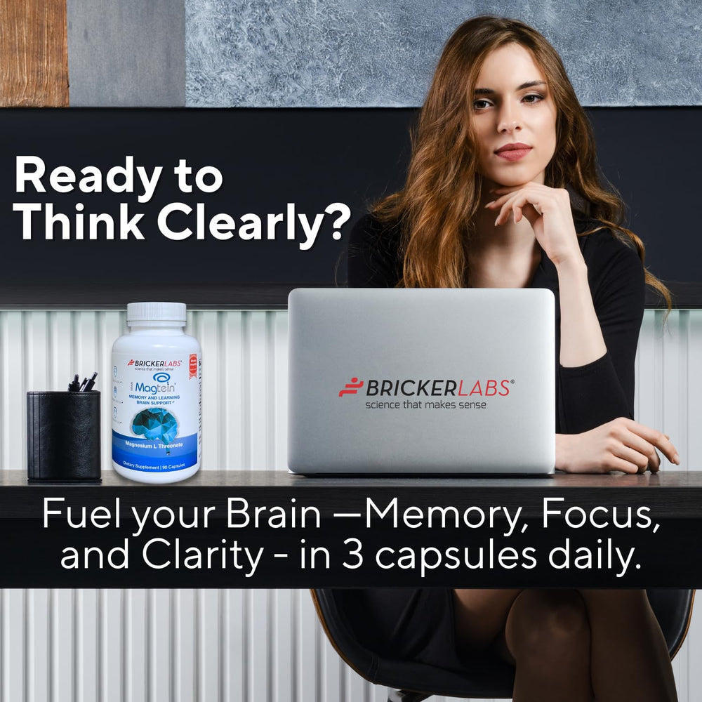 Professional at desk with Magtein for clearer thinking.
