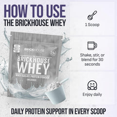 Creamy shake prepared with BRICKHOUSE NUTRITION whey isolate showing premium texture.