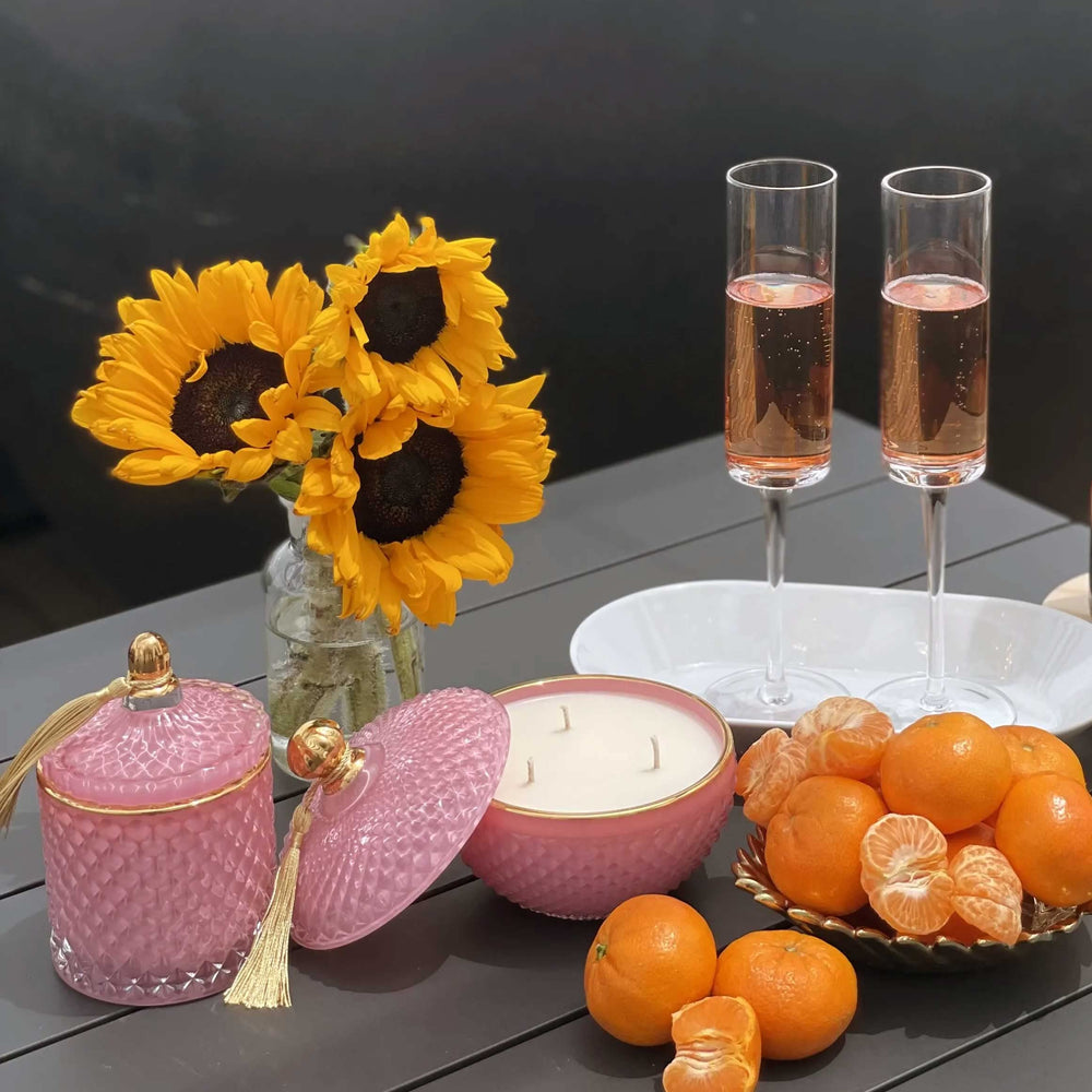 BRIGANTI luxe candle jar displayed as a decor accent on a shelf