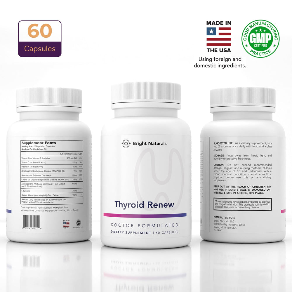Bright Naturals Thyroid Renew daily-use scene suggesting a simple morning routine.