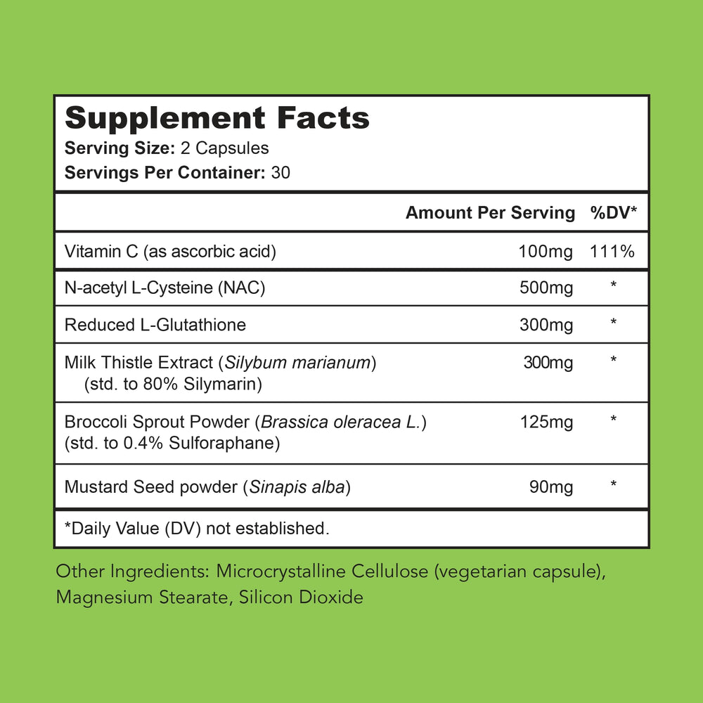 Bright Naturals Vital Detox bottle being poured capsules for easy daily use