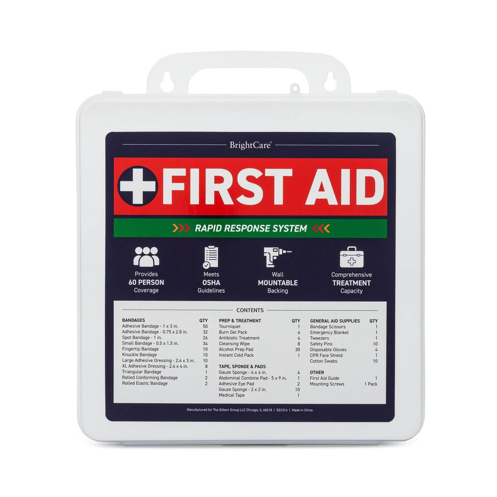 BrightCare professional first aid kit wall mount for quick access.